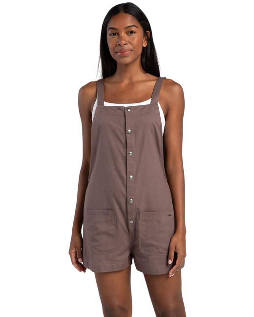 Volcom Brown Stone Strut Relaxed Fit Romper Jumper