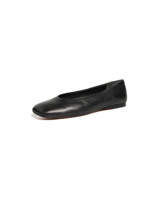 Vince S Leah Square Toe Ballet Flat Black Leather 12 M