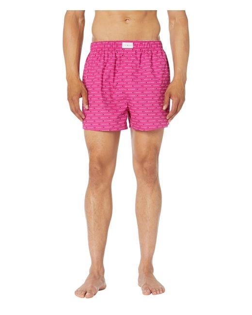 Tommy Hilfiger Pink Cotton Classics Woven Boxer 3-pack for men