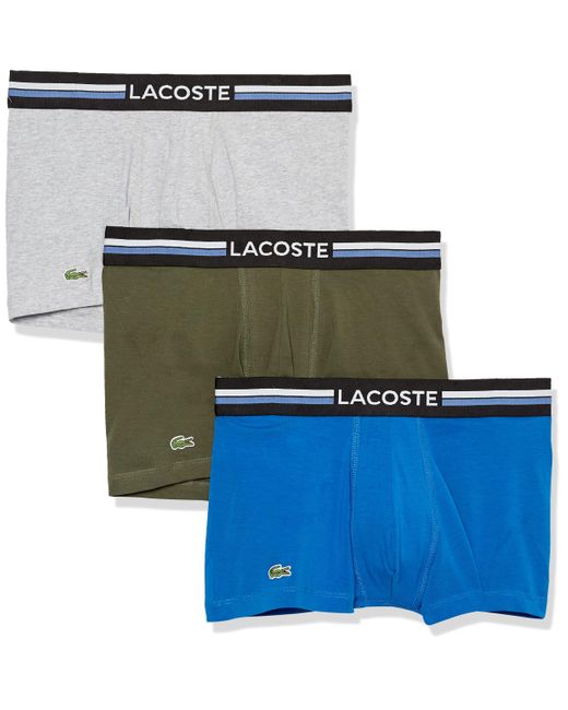 Lacoste Underwear Iconic Lifestyle 3 Pack Cotton Stretch Trunks Core in