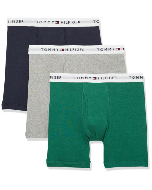 Tommy Hilfiger Underwear Cotton Classics 3-pack Boxer Brief in Green for  Men | Lyst