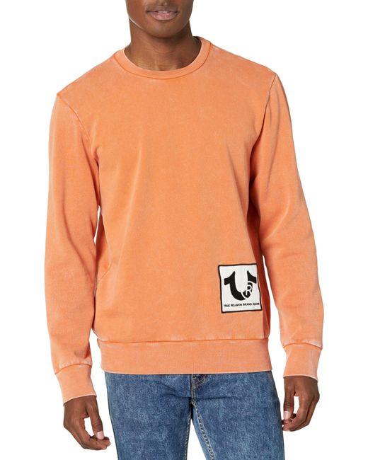 True Religion Orange Brand Jeans Full Zip Logo Hoody for men
