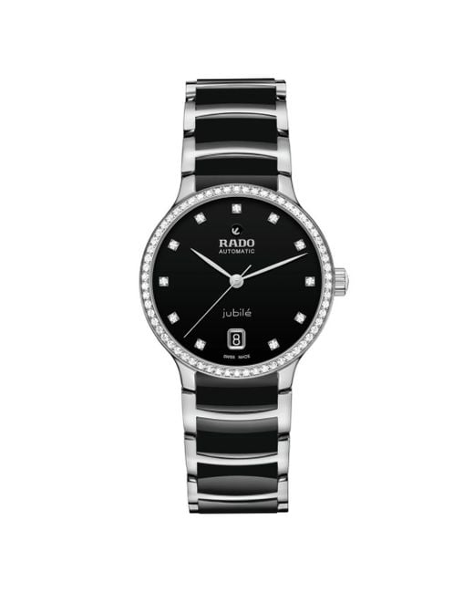 Rado Swiss - 60 Full-cut Diamonds - Polished Stainless Steel With Black High-tech Ceramic Links - Automatic - 35