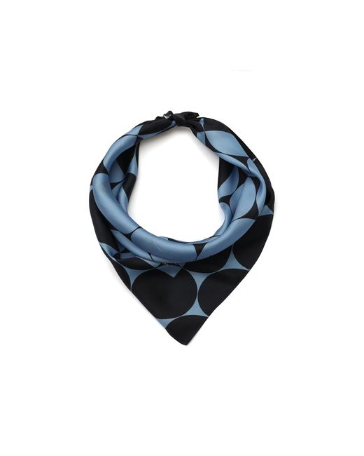 Kate Spade Blue Seasonless Dot Silk Bandana Scarf