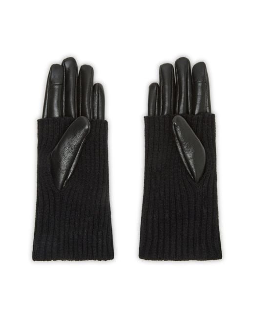 Steve Madden Black S Faux Leather Cinched Opera Glove