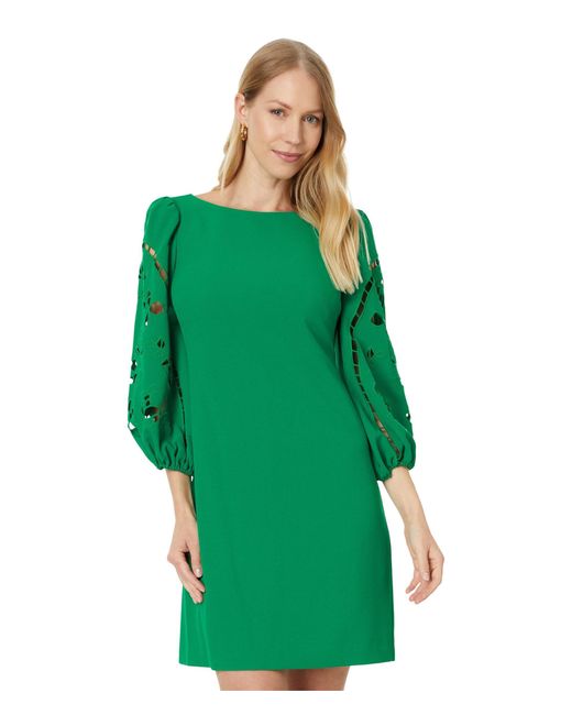 Vince Camuto Signature Crepe Shift Dress in Green | Lyst