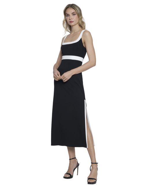 Donna Morgan Black S Sleeveless Square Neck Midi With Side Slit | Cocktail Dresses For Special-occasion-dresses