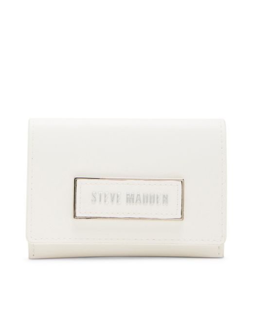 Steve Madden White Bmicro Small Bifold Wallet