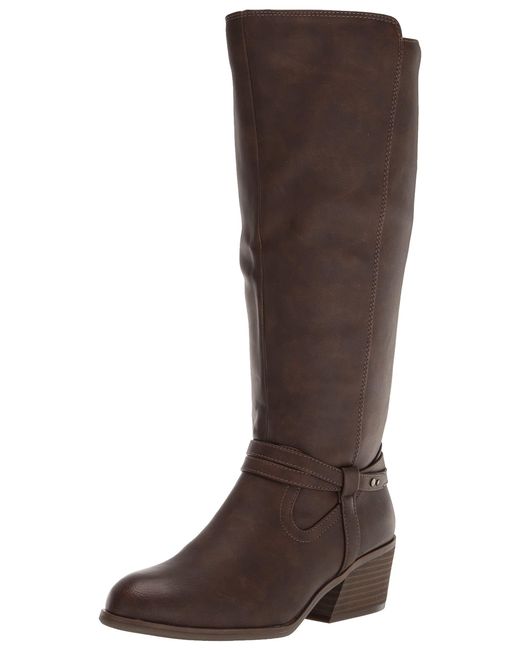 Dr. Scholls Brown Shoes S Liberate Knee High Boot Chestnut Synthetic 9.5 M