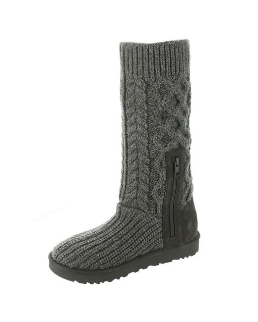 Ugg Gray Classic Cardi Cabled Knit Boot