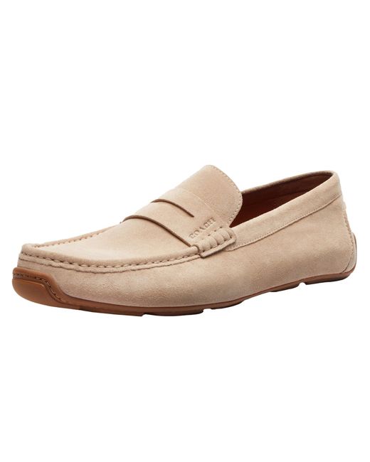 COACH Pink Luca Suede Driver Loafer for men