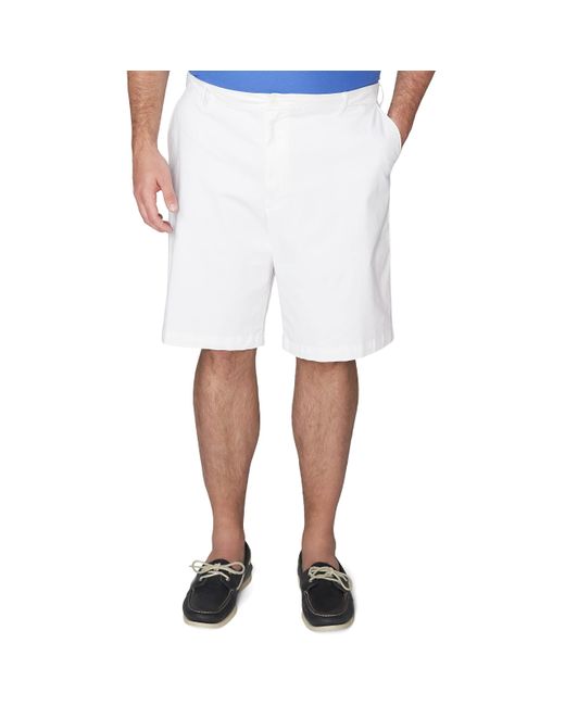 Izod White Big & Tall Saltwater Flat Front Chino Short for men