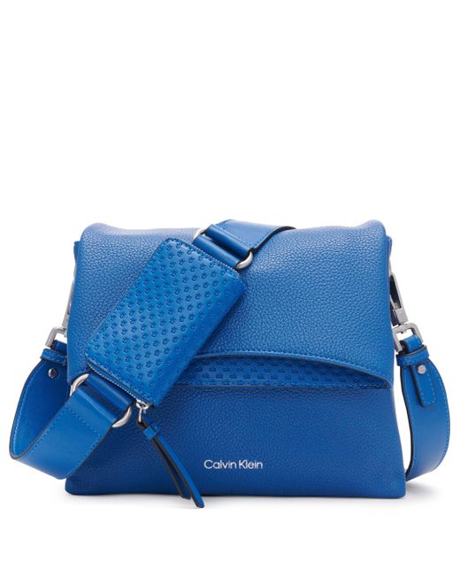 Calvin Klein Chrome Organisatorische 2 In 1 Flap Crossbody in het Blue