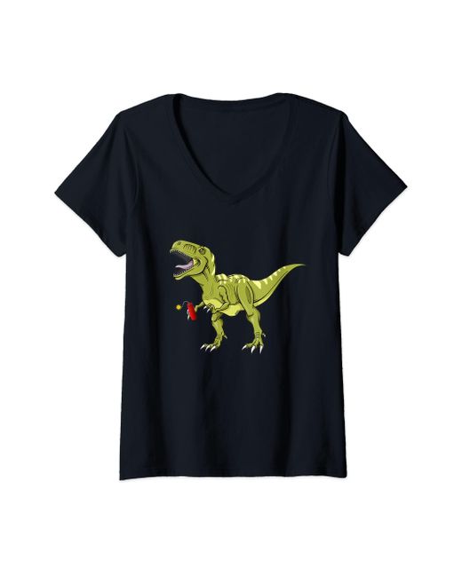 Nike S Dino-mite T-rex Dinosaur V-neck T-shirt in Black | Lyst