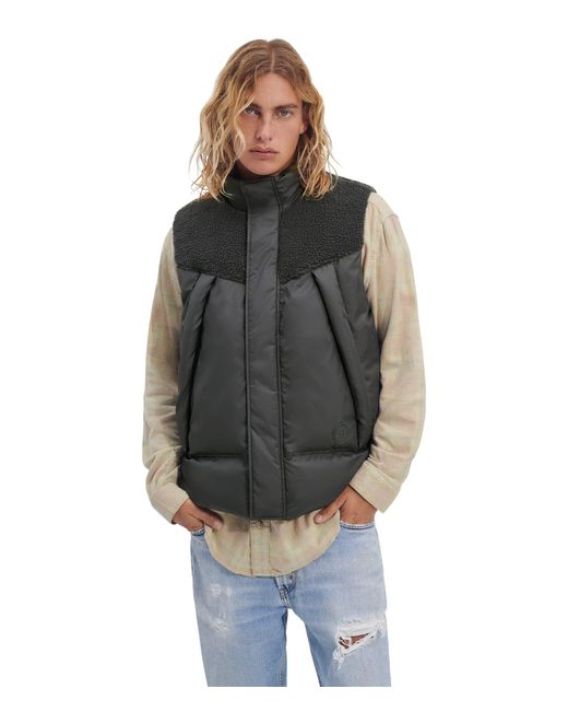 Ugg Gray Zoltan Sherpa Puffer Vest for men
