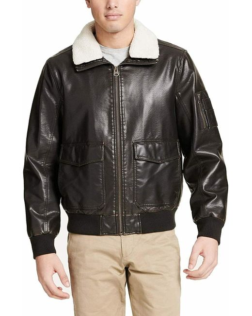 leather sherpa jacket men