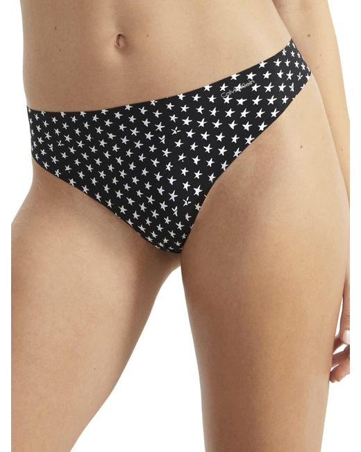 Calvin Klein Invisibles Seamless Thong Panties in Black | Lyst