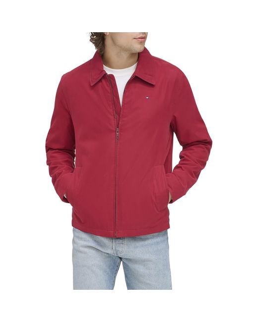 Tommy Hilfiger Red Lightweight Microtwill Golf Jacket for men