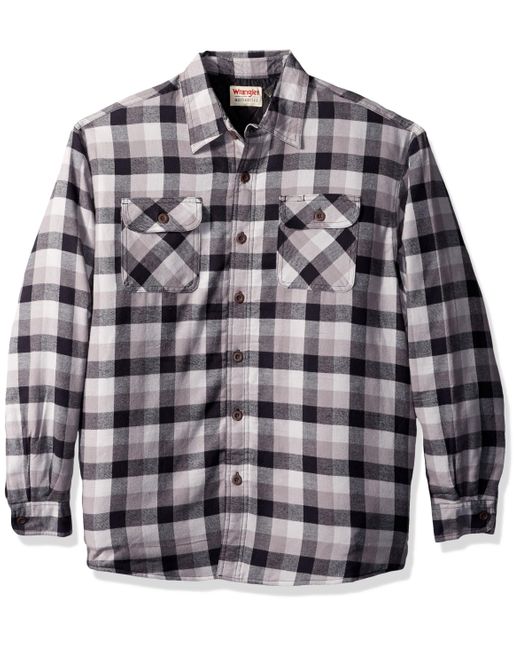 Wrangler Authentics Men/'s Long Sleeve Quilted Lined Flannel Shirt Jacket NEW