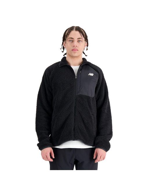 New Balance Q Speed Sherpa Jacket In Black Polywoven for men