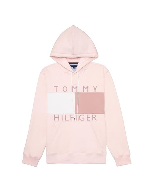 Tommy Hilfiger Pink Colorblock Hoodie With Magnetic Closure for men