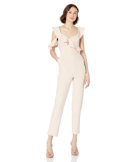 bcbg ruffle jumpsuit