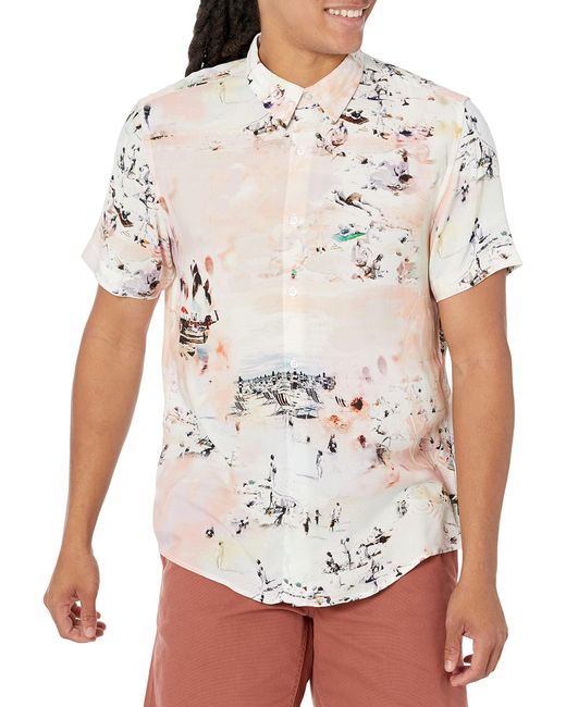 Camicia hawaiana da uomo in rayon ecologico di Guess in White da Uomo