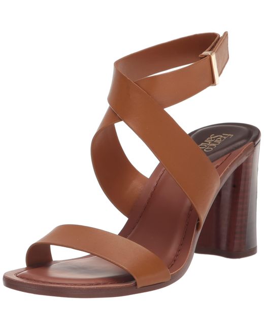Franco Sarto Brown S Olinda High Heel Dress Sandal Tan Leather 9.5 M