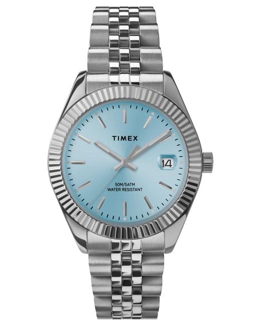 Timex Silver-tone Bracelet Blue Dial Silver-tone