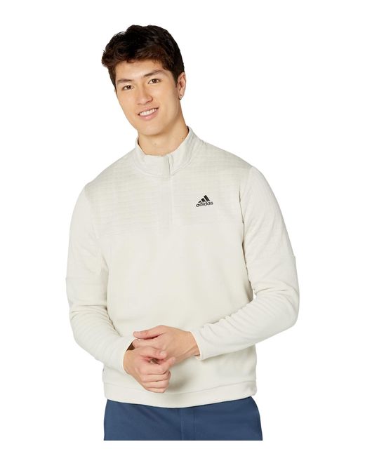 Adidas White Standard Colorblock Dwr Quarter Zip Pullover for men