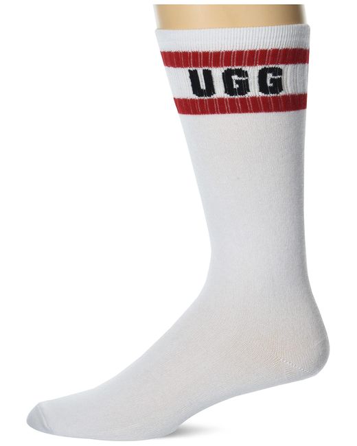 Ugg White Lathan Logo Crew Sock Socks for men
