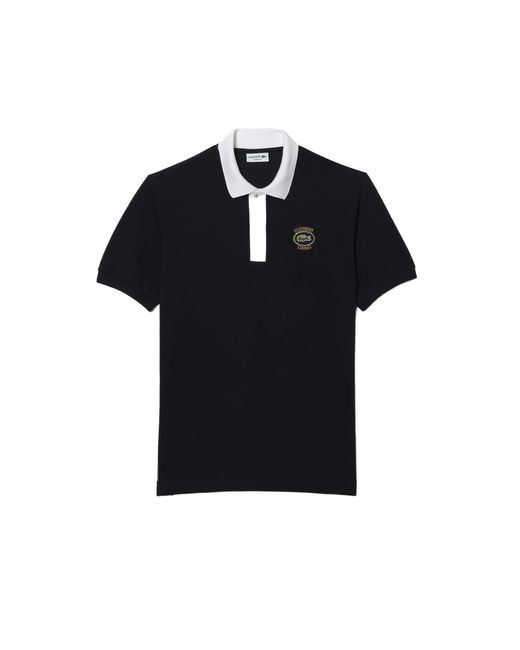 Lacoste Black Short Sleeve Classic Fit Polo W Badge for men