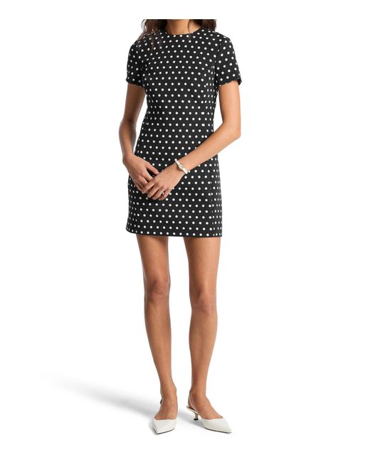 michael kors black and white polka dot dress Women's Michael Kors V-Neck Polka Dot Flared Dress, Size 4