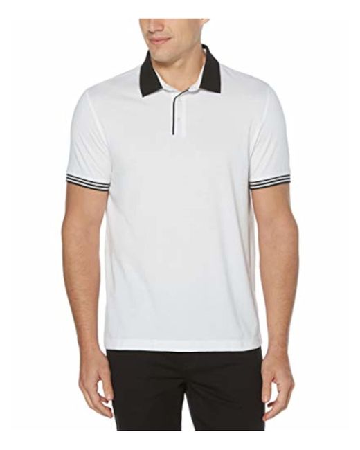 Perry Ellis White Big And Tall Icon Polo Shirt With Solid for men