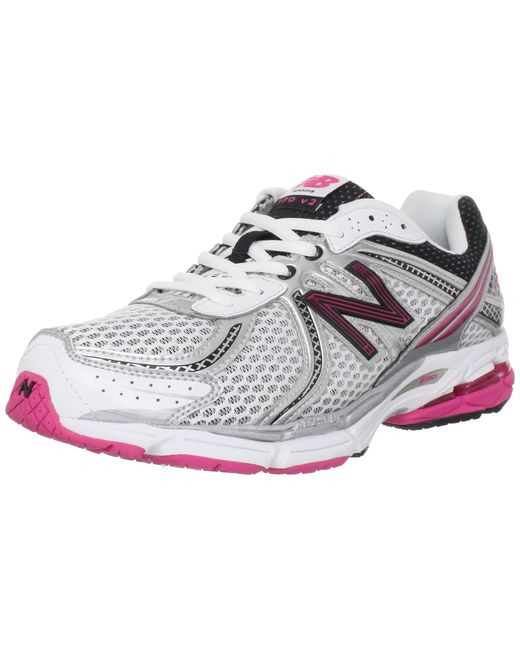 New Balance Synthetic 770 V2 Running Shoe in Silver/Pink (Metallic) | Lyst
