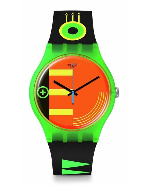 Swatch Casual Watch Green Quartz Bio-sourced Neon Rider