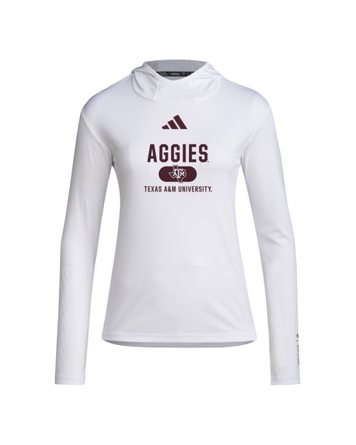 Adidas White Size Ncaa Designed For Training Lightweight Hoodie