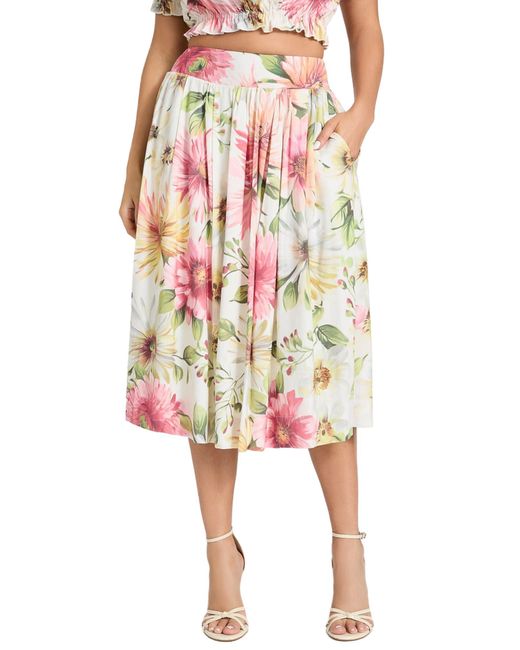 Guess Multicolor Eco Elodie Midi Flare Skirt
