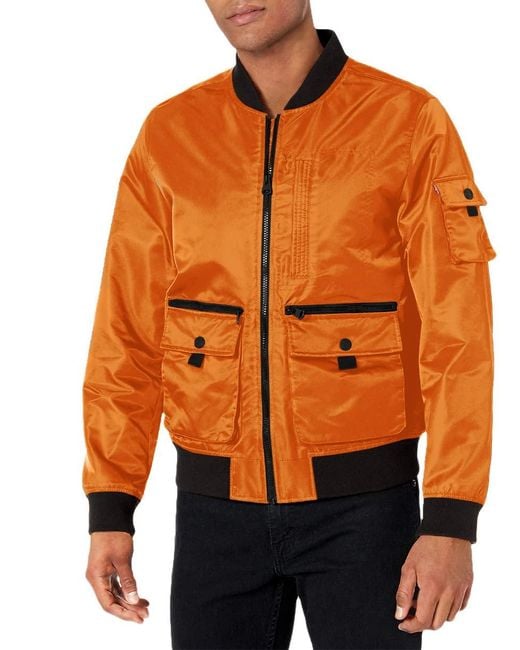 Levi's Orange Varsity Bomber Trucker Jacket for men