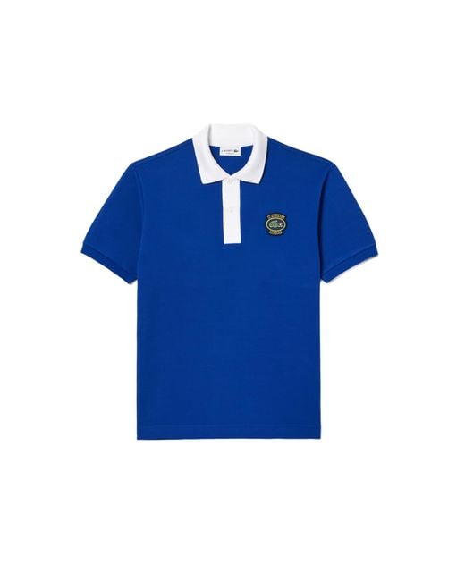 Lacoste Blue Short Sleeve Classic Fit Polo W Badge for men