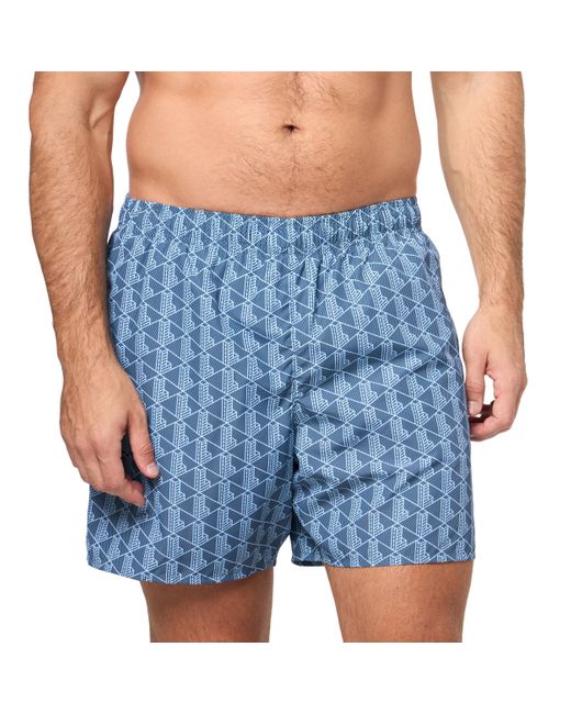 Lacoste Blue Monogram Swim Trunks for men