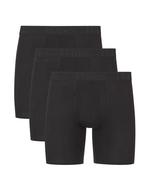Hanes Black Originals Supersoft Boxer Briefs for men