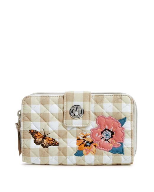 Vera Bradley Multicolor Cotton Turnlock Wallet With Rfid Protection