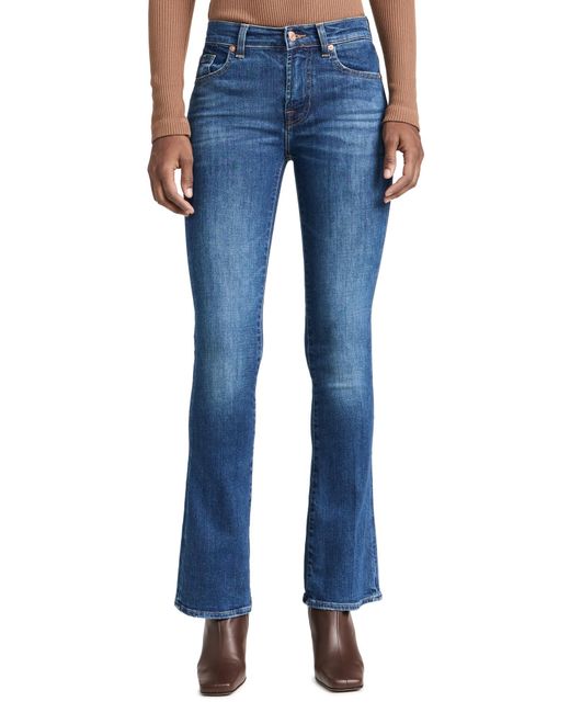 7 For All Mankind Blue Slim Illusion Bootcut In Highline