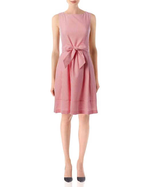 seersucker fit and flare dress