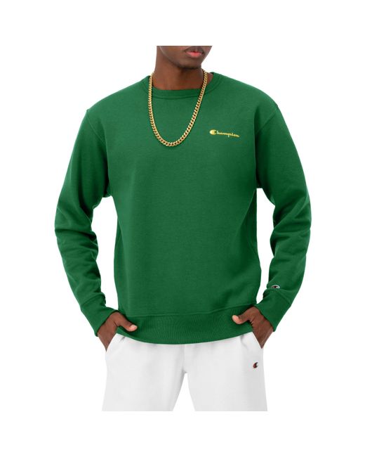 Champion Green , Powerblend, Fleece Midweight Crewneck Sweatshirt for men