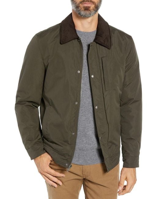 Cole Haan Gray Signature City Barn Jacket With Corduroy Collar for men