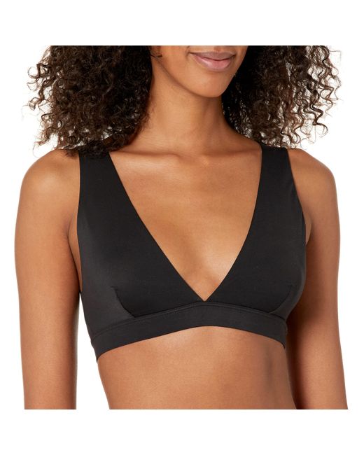 Hanes Black Womens Eco Luxe High Cut Triangle Dhy203 Bra