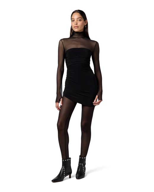 Norma Kamali Women's Black Ls Turtleneck Strapless Diana Pickleball Dress W/