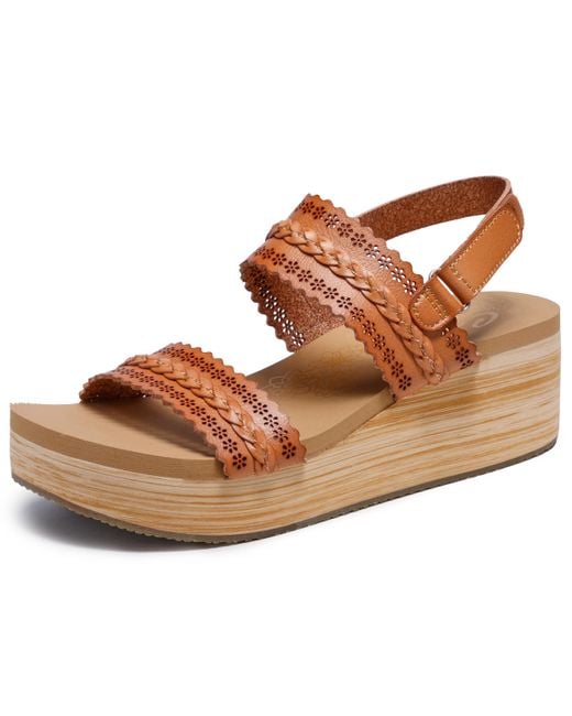 Skechers Brown Summers-coastal Stroll Wedge Sandal